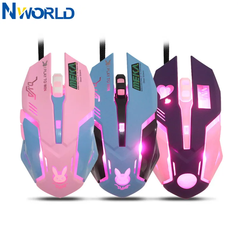 Pc Gaming Pink - Souris de jeu filaire OW 6