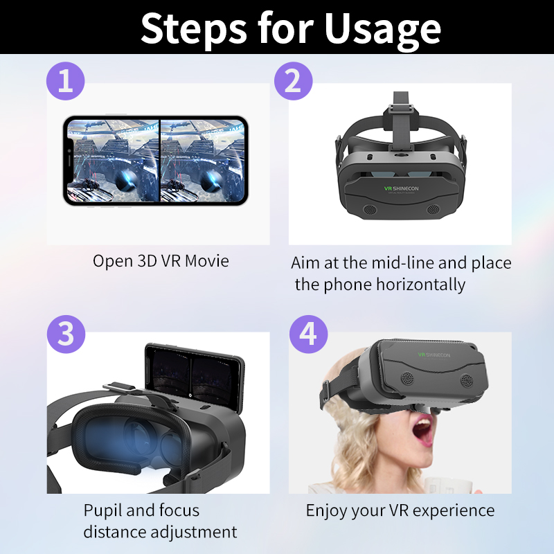 Lunettes VR 3D virtuelles à éc - Vr Headset Pc avis et prix